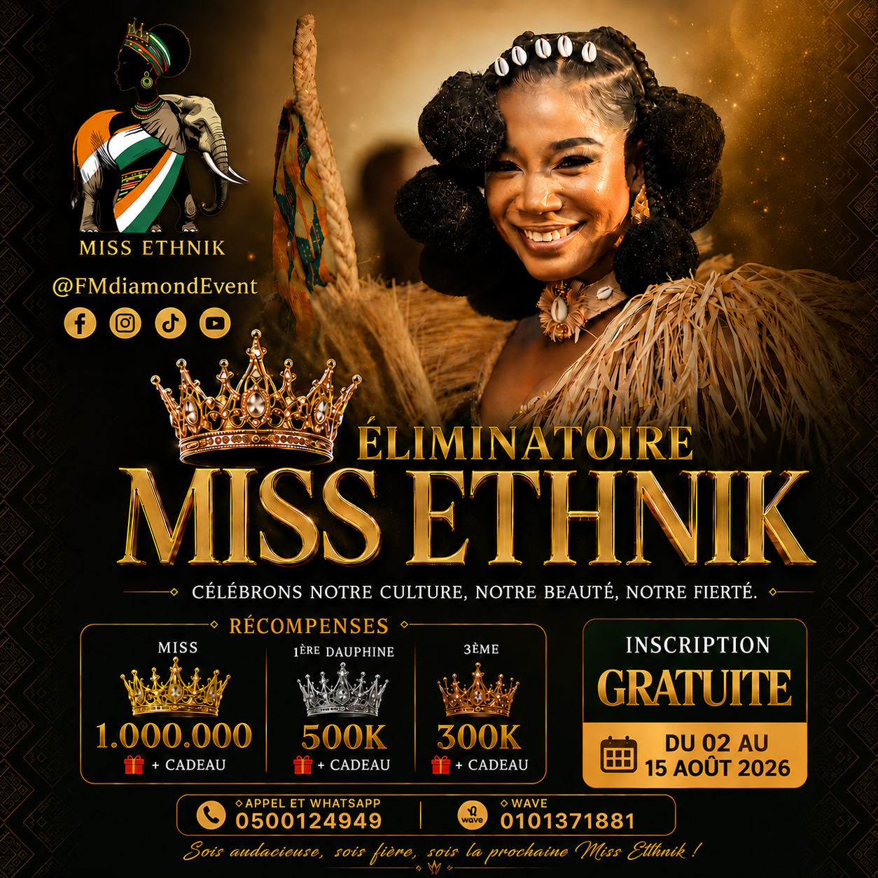 Flyer Éliminatoire Miss Ethnik 2026